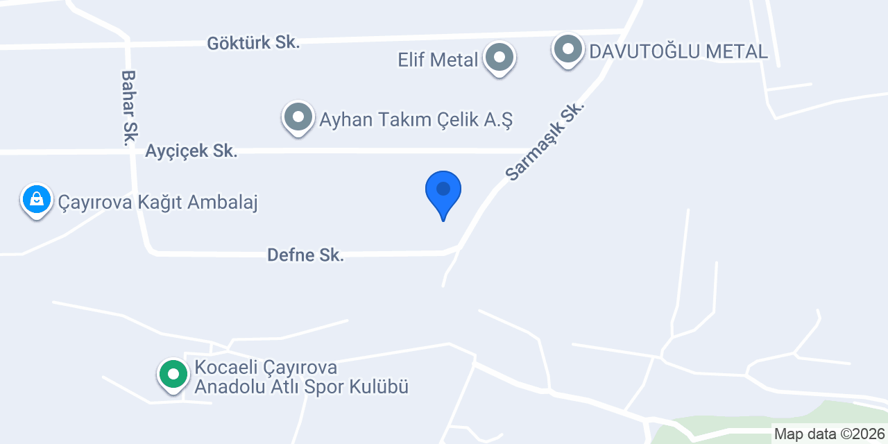 NK Çelik Depo konumu