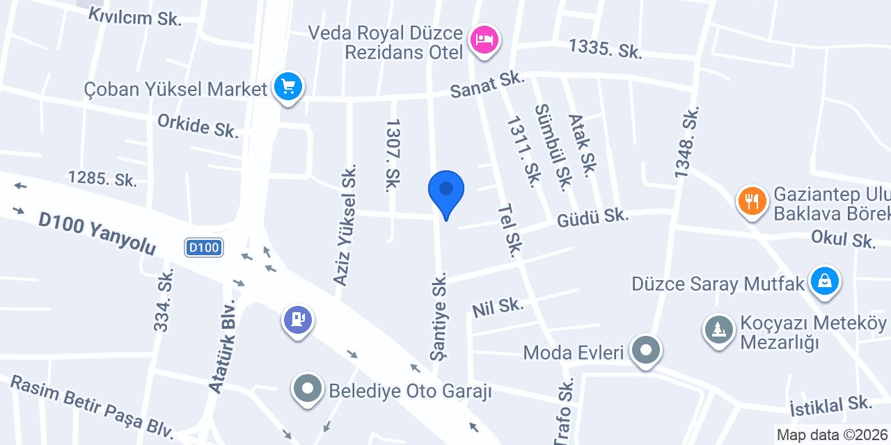 Düzce - Servis iletişim konumu