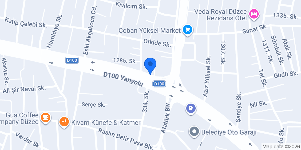 Düzce Hamidiye Taksi konumu