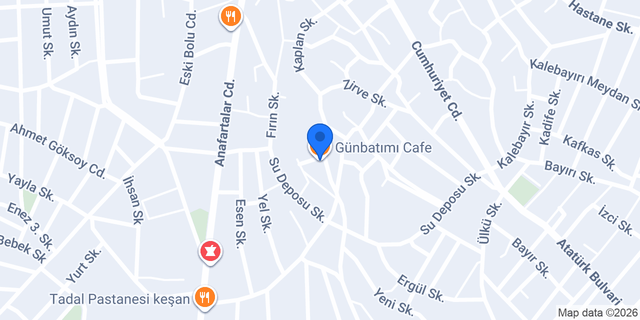 Günbatımı Cafe konumu