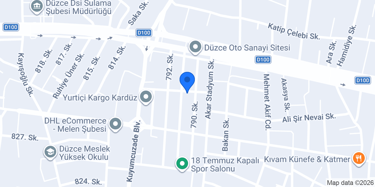 Efe Otomotiv Düzce konumu