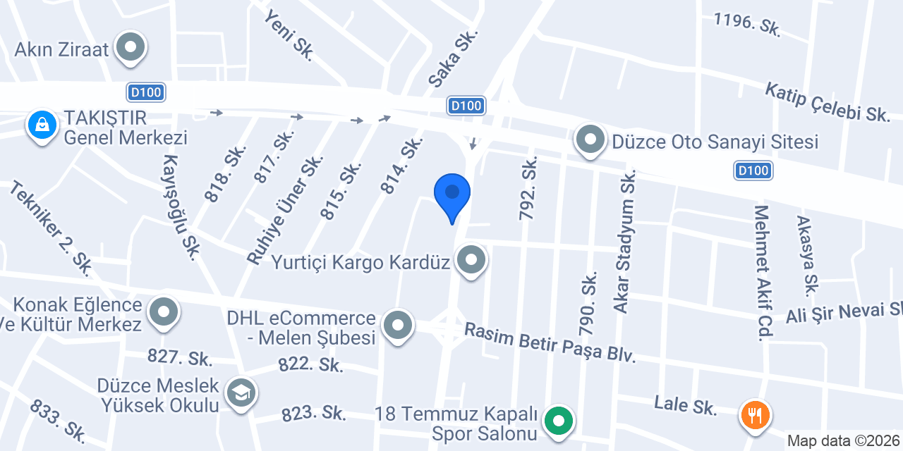 Düzce Acil Çilingir Kilit Deşimi konumu