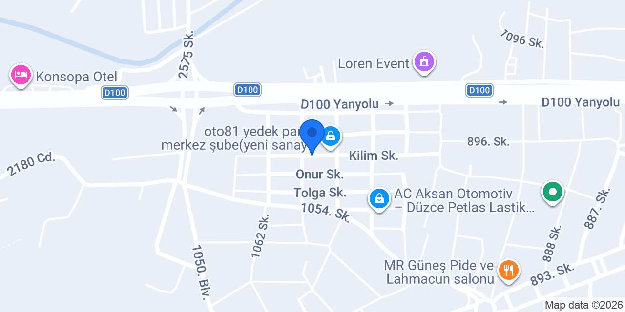 Oto Cam Ticaret konumu