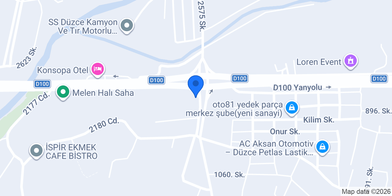 Halkbank Düzce Sanayi Şubesi konumu