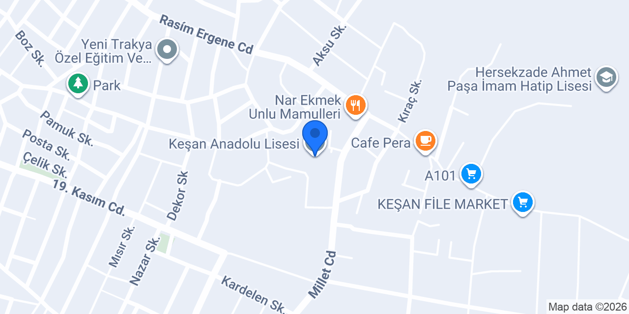 Keşan Anadolu Lisesi konumu