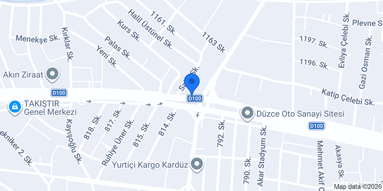 Hacıoğlu Düzce Şubesi konumu
