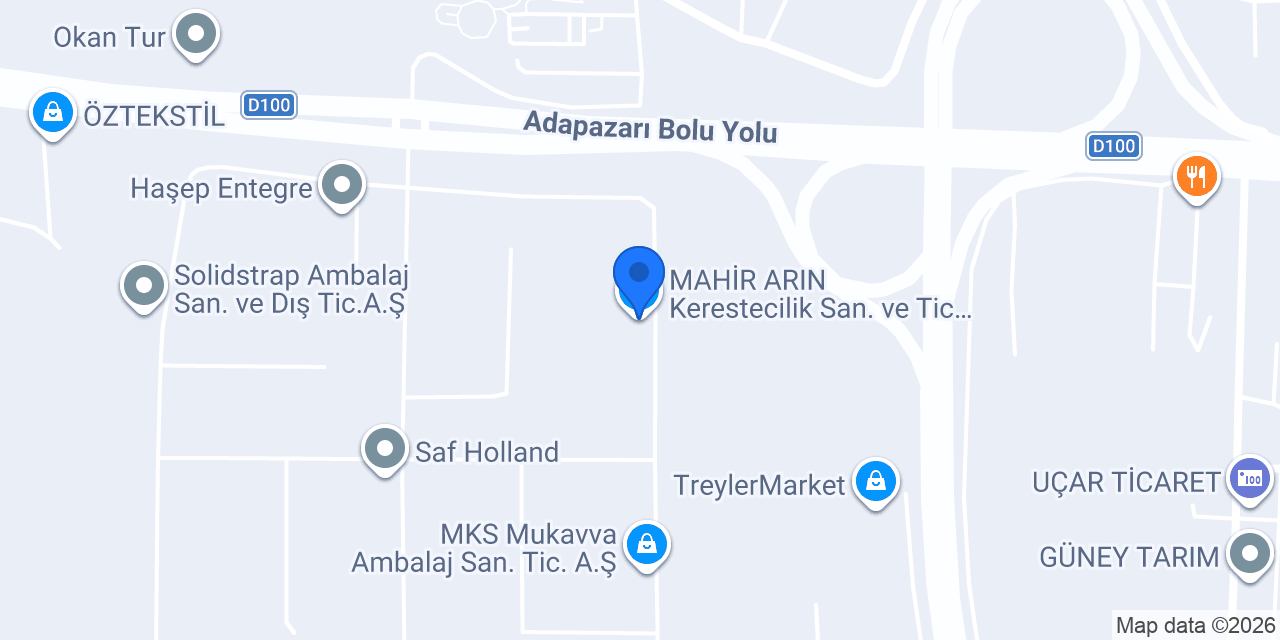 MAHİR ARIN Kerestecilik San. ve Tic. Ltd. Şti. konumu