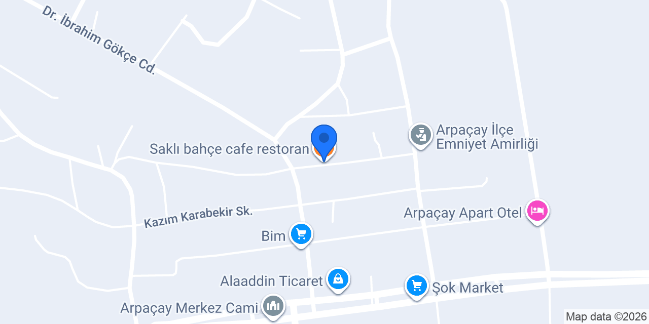 Saklı bahçe cafe restoran konumu