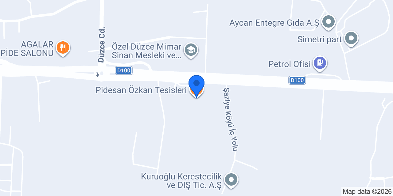 Pidesan Özkan Tesisleri konumu