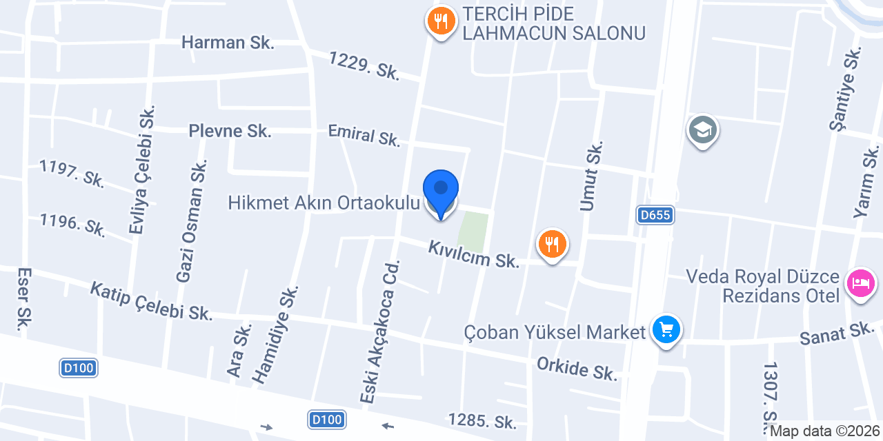 Hikmet Akın Ortaokulu konumu