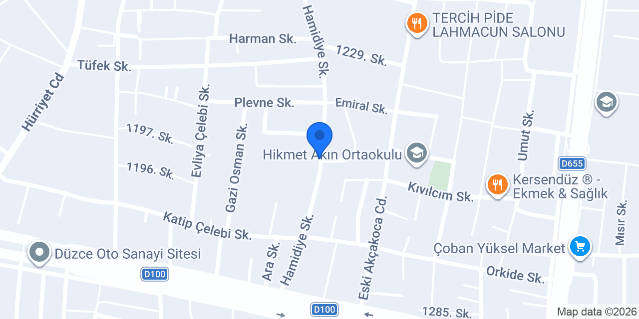 Düzce taksi Hamidiye konumu