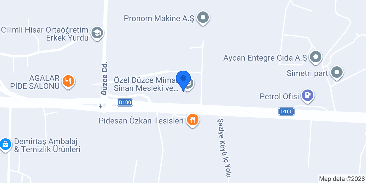 Özel Düzce Anadolu Sağlık Meslek Lisesi konumu