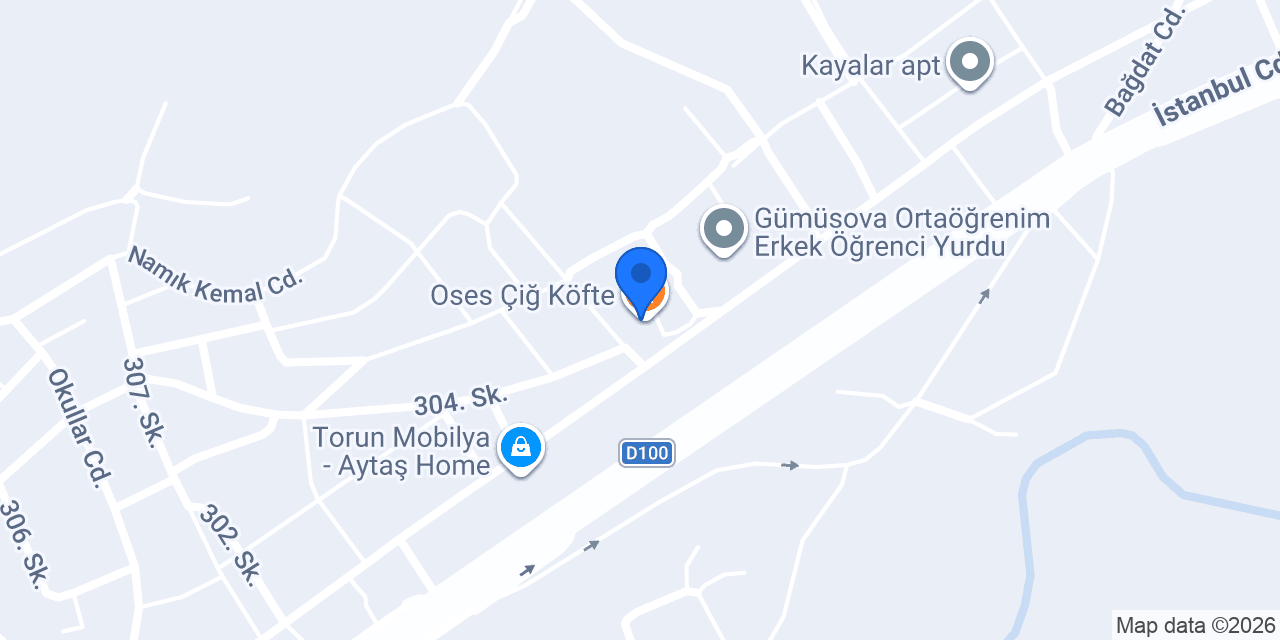 Oses Çiğ Köfte konumu