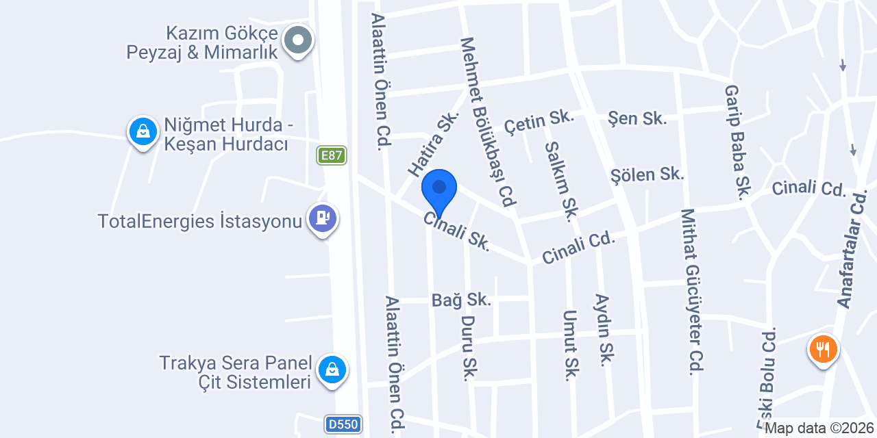 Begüm Yufka Keşan konumu