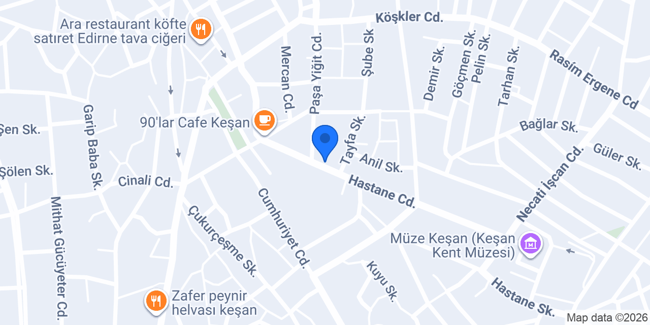Çardaklı Pasta Cafe konumu