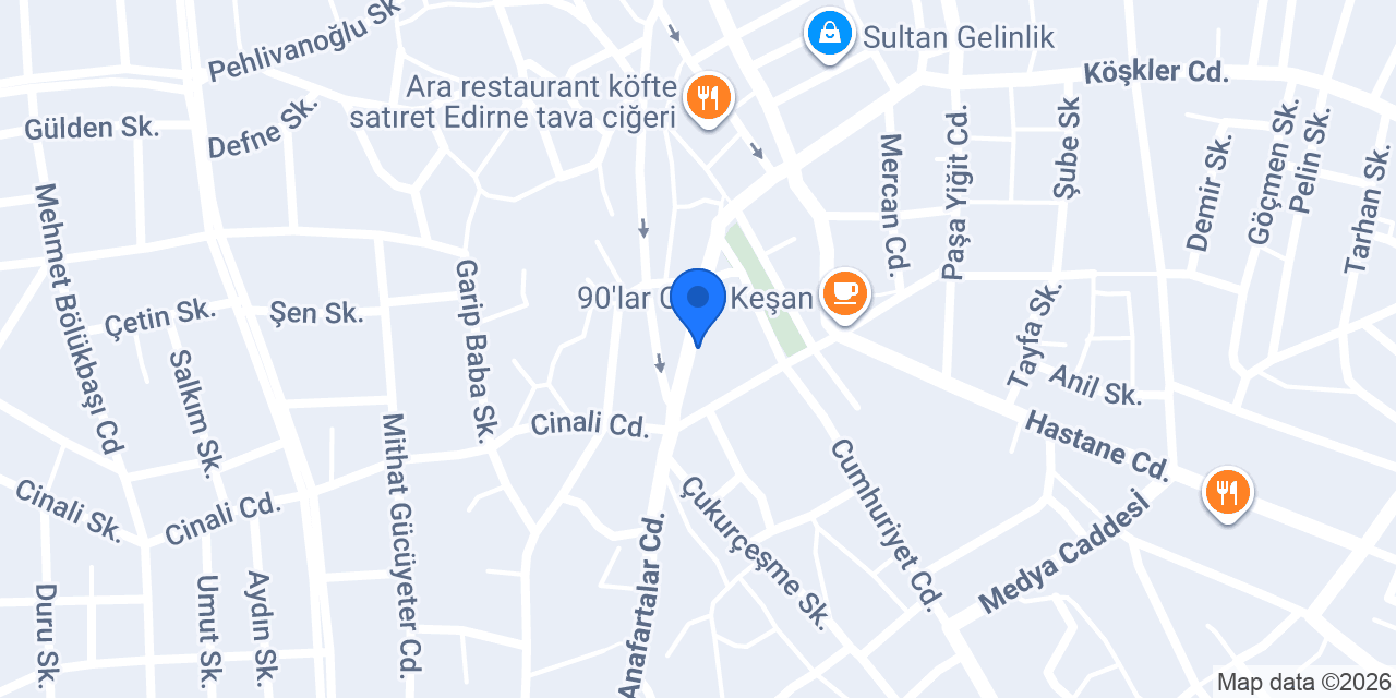 Keşan Yüceller Mobilya konumu