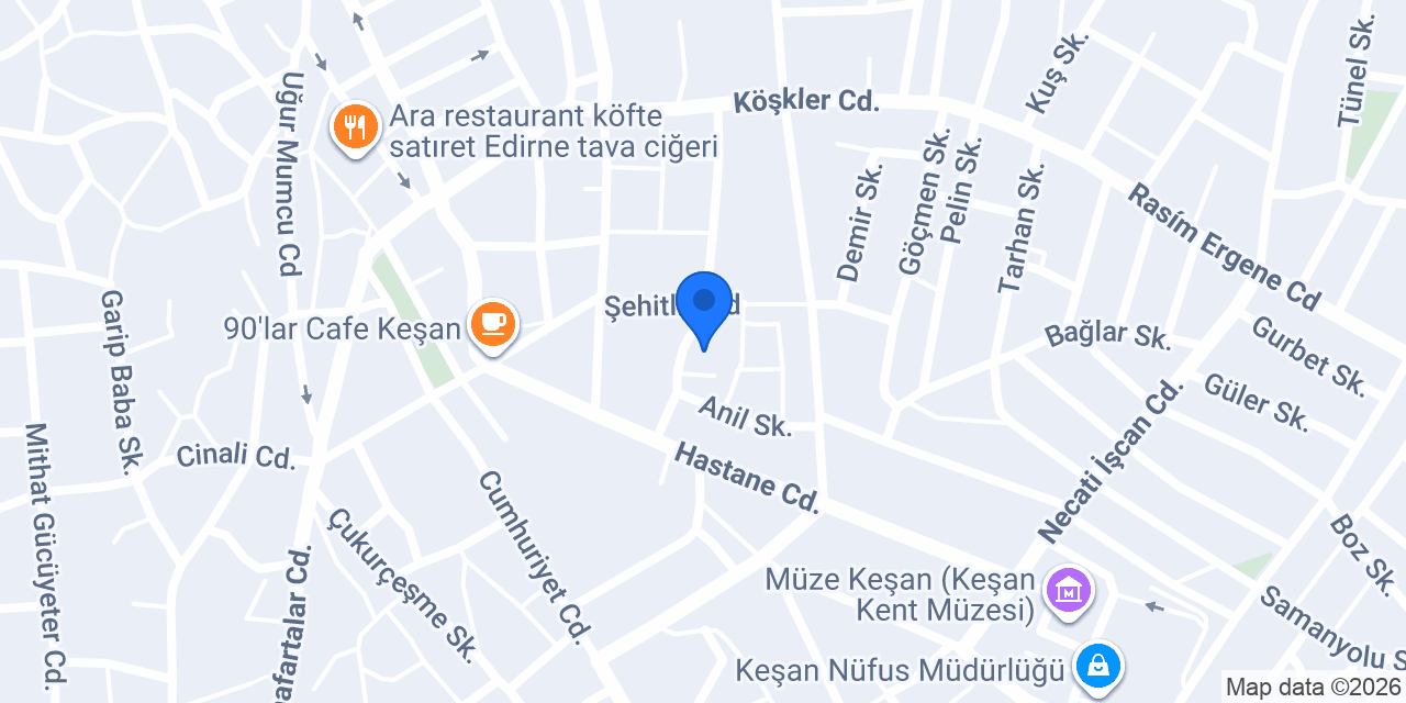 Keşan İlçe Milli Eğitim Müdürlüğü konumu