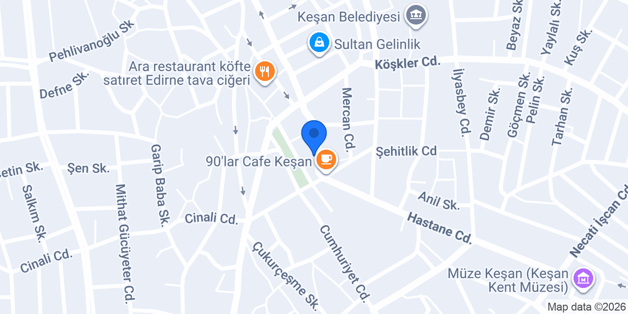 Mutlu Optik konumu