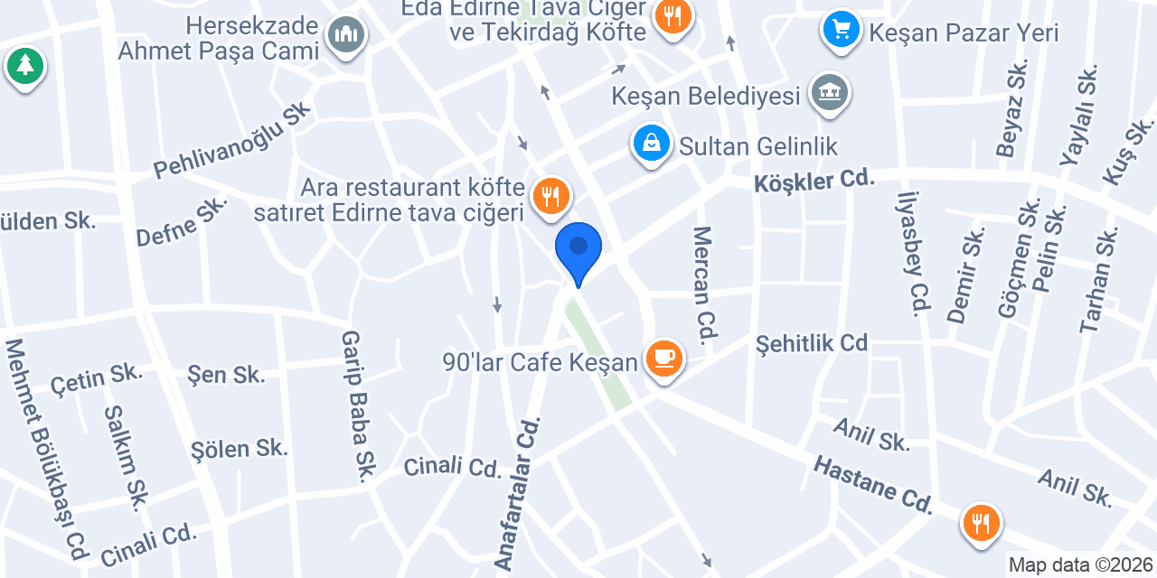 Usta Eller Baklava - Keşan konumu