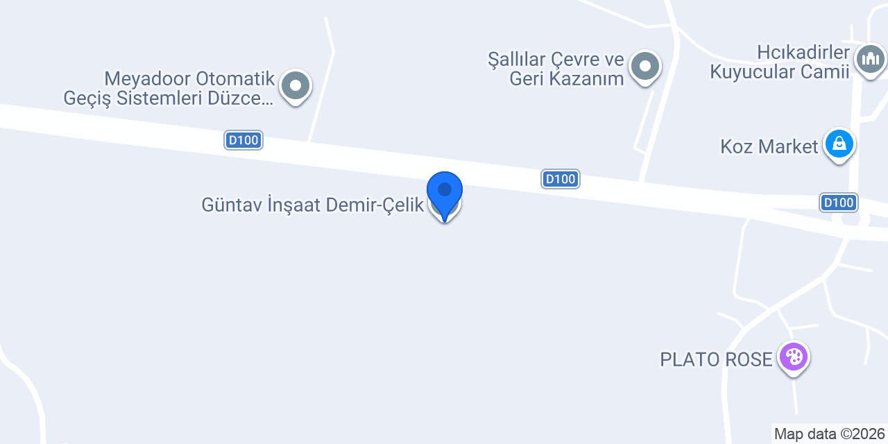 Güntav İnşaat Demir-Çelik konumu