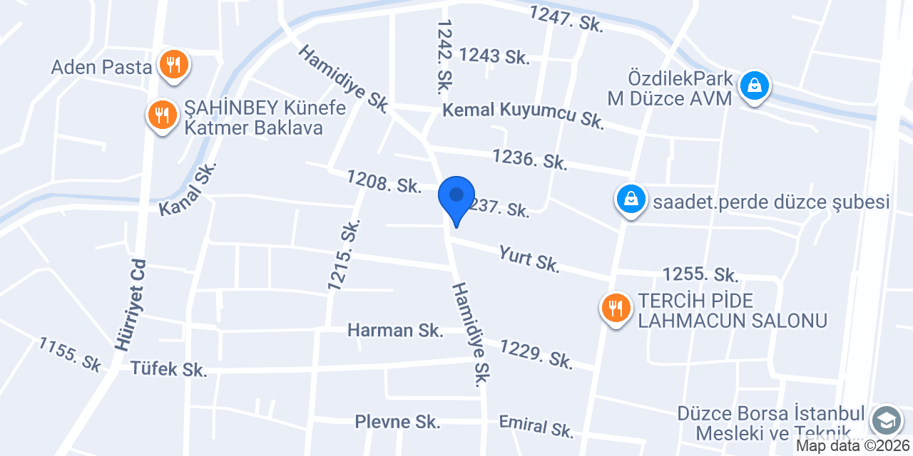 Düzce Enes Tesisat konumu