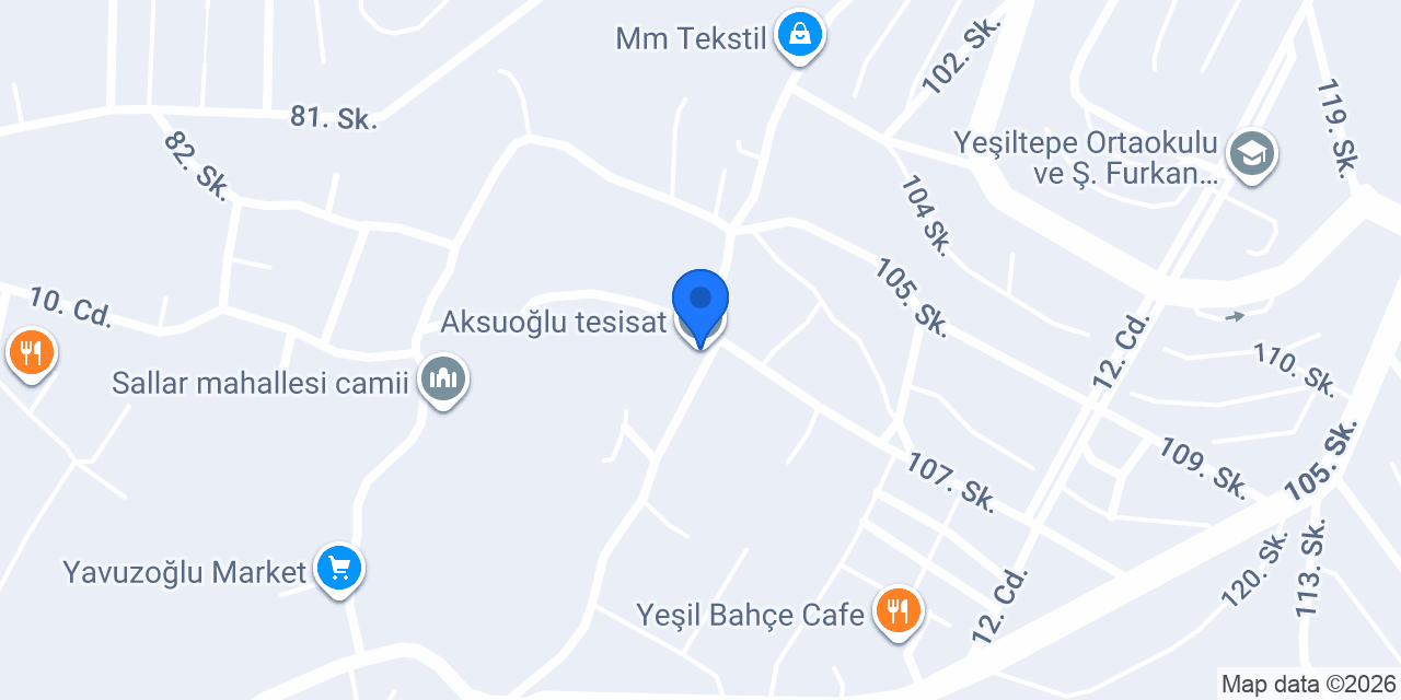 Aksuoğlu tesisat konumu