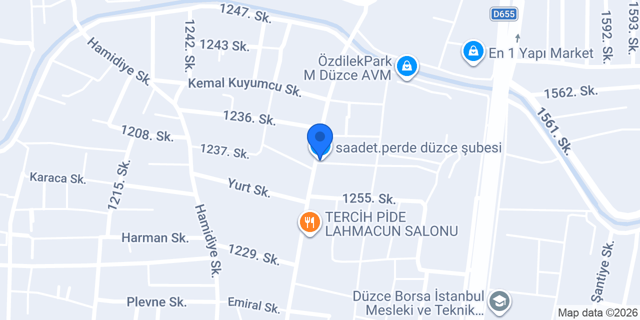 saadet.perde düzce şubesi konumu