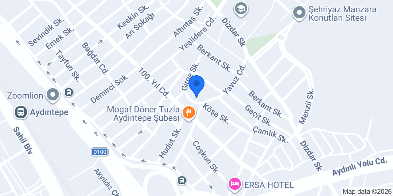 Özyurt Tesisat Tuzla Şubesi konumu