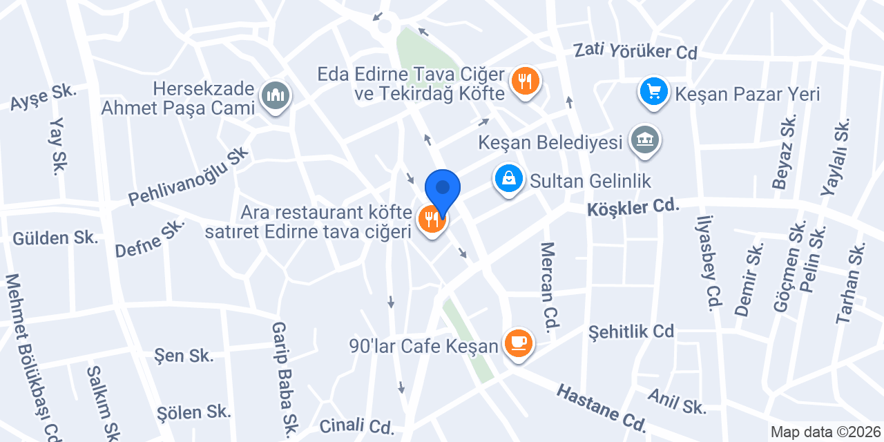 Şekerbank Keşan Şubesi konumu