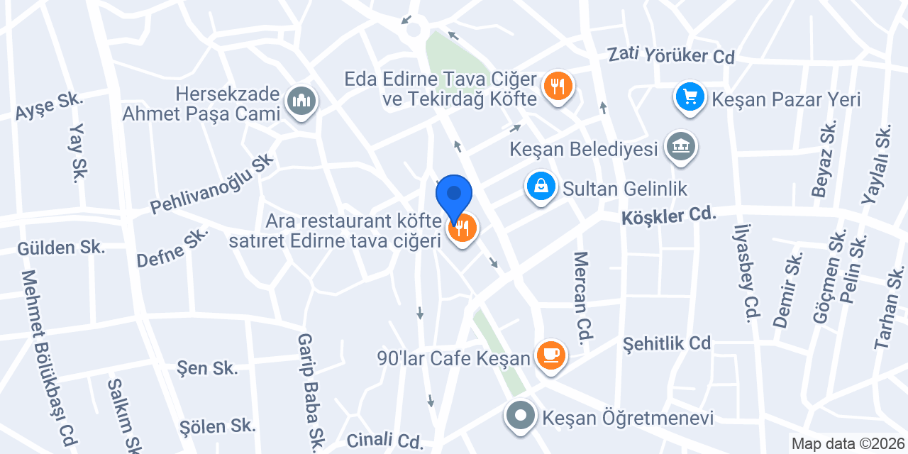 Garanti BBVA Keşan Şubesi konumu