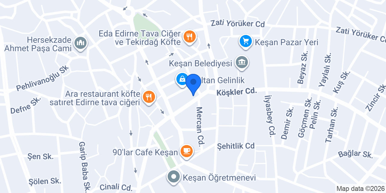 Saros Taksi Keşan konumu
