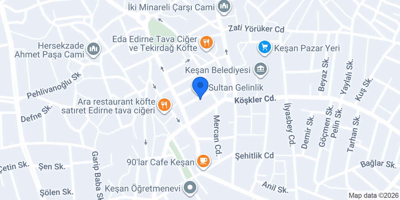 QNB Keşan Şubesi konumu
