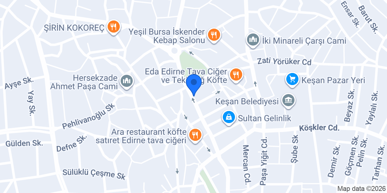 Keşan Yağız Sigorta konumu