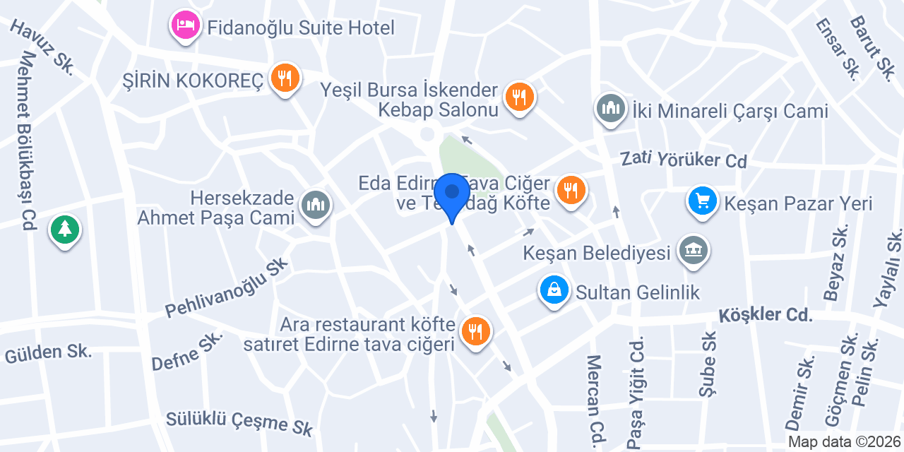 TEB Keşan Şubesi konumu