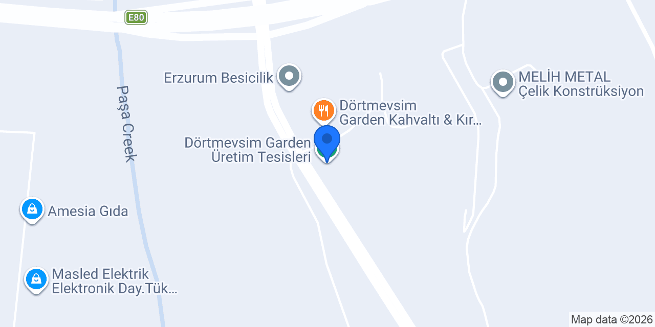 Dörtmevsim Garden Üretim Tesisleri konumu