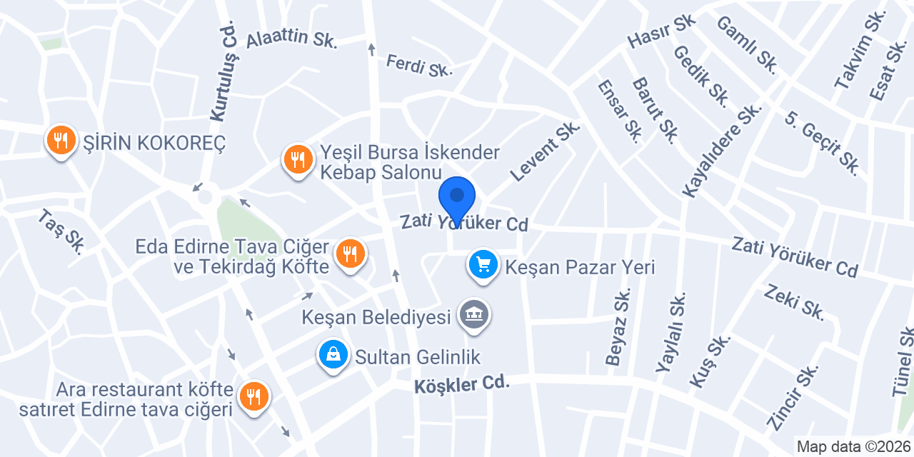 Güleryüz Yapı Malzemeleri İnşaat Dekorasyon Keşan konumu