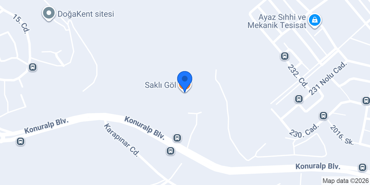Saklı Göl konumu