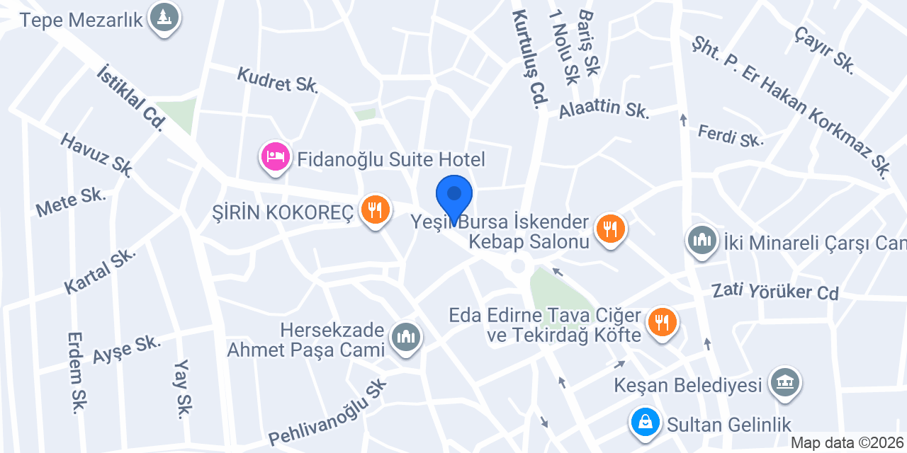 Gürsel Başak Rent A Car Keşan konumu