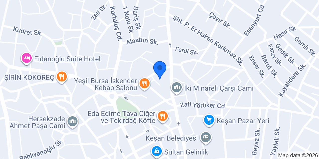 Keşan Atatürk Ortaokulu konumu