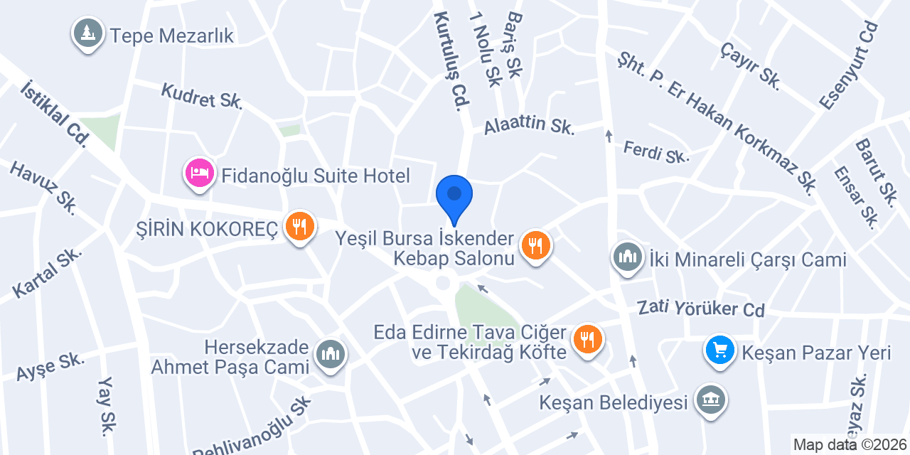 GÜLHAN KİTABEVİ KEŞAN konumu