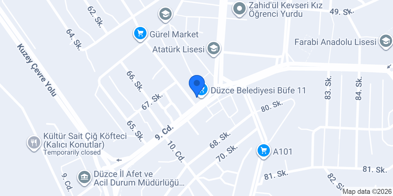 Düzce Belediyesi Büfe 11 konumu