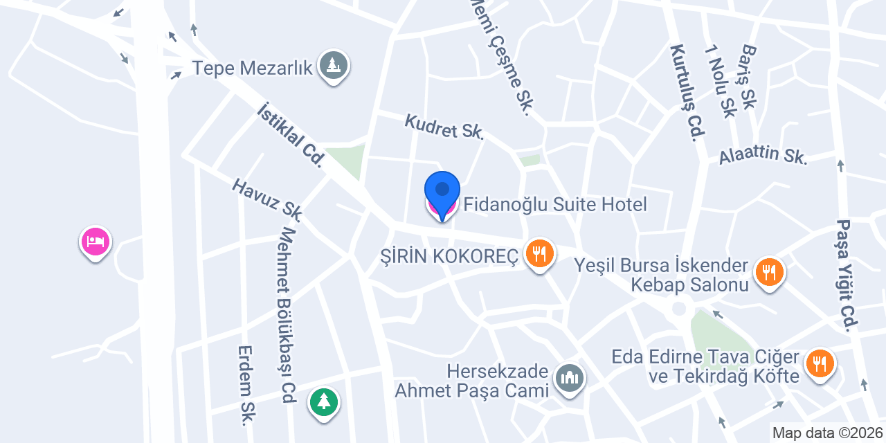 Fidanoğlu Suite Hotel konumu