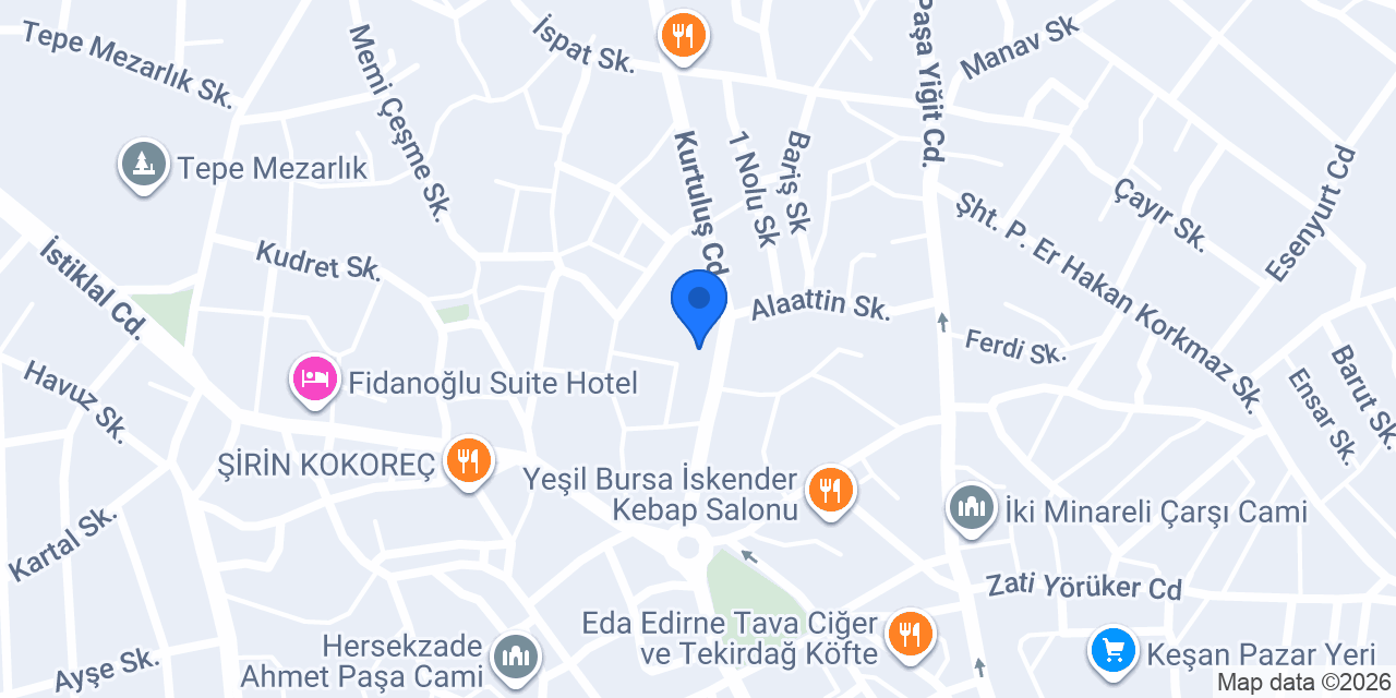 Kuaför Osman Keşan konumu