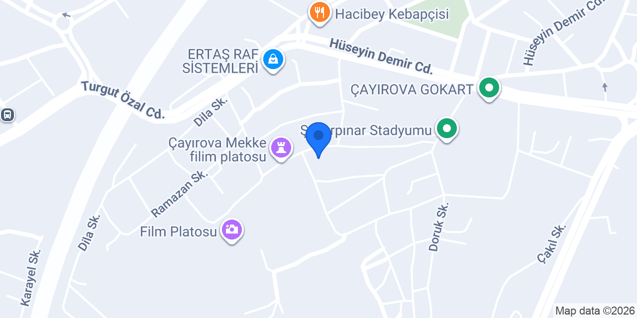 ÇAYIROVA yükselen dingil şubesi konumu