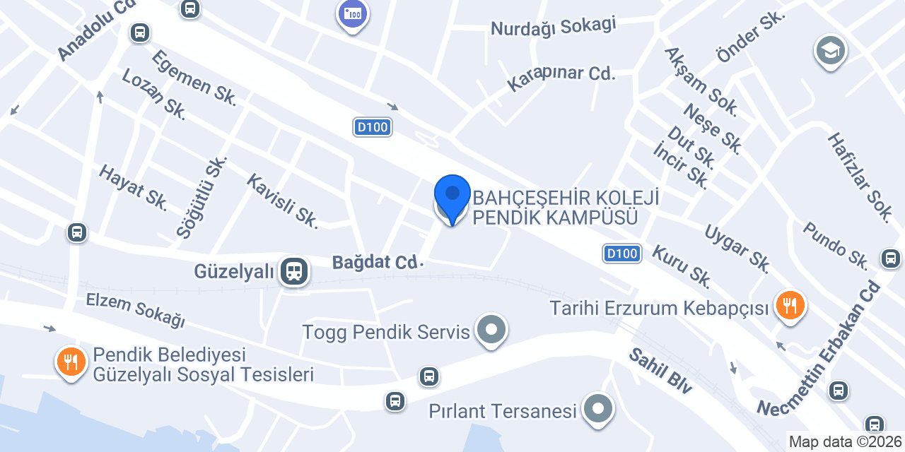 BAHÇEŞEHİR KOLEJİ PENDİK KAMPÜSÜ konumu