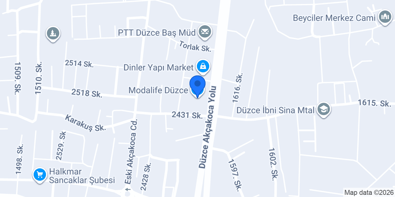 Modalife Düzce konumu