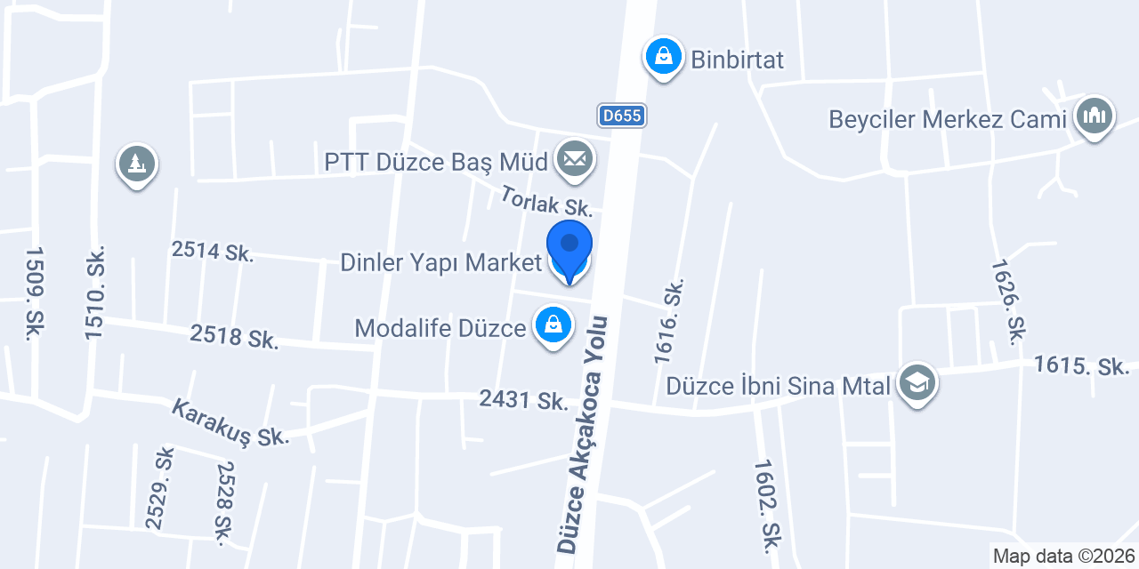 Dinler Yapı Market konumu