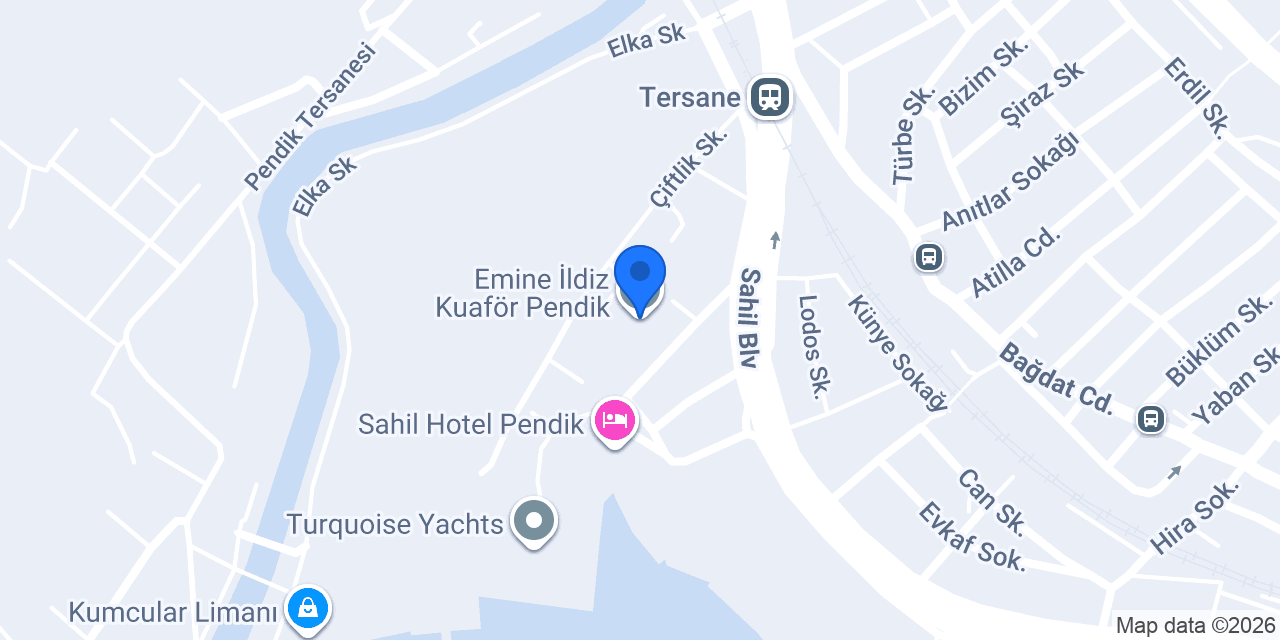 Emine İldiz Kuaför Pendik konumu