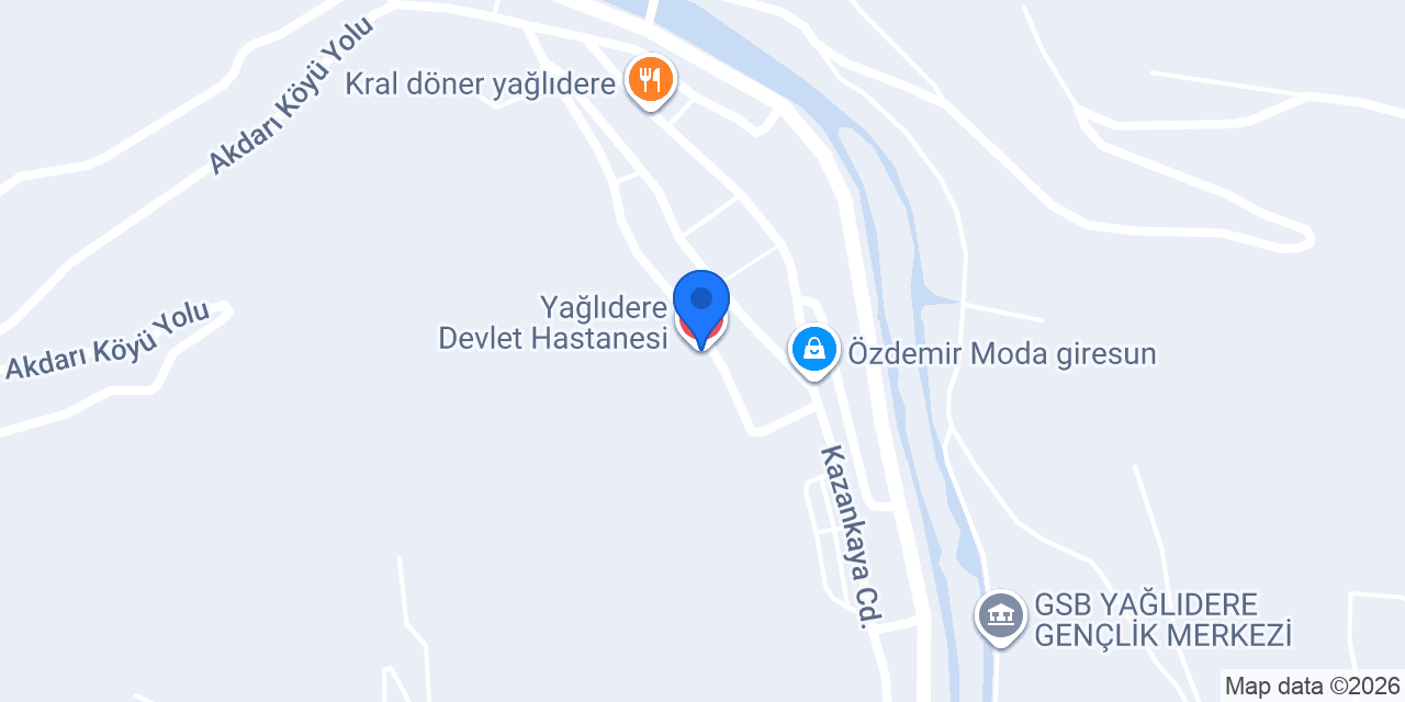 Yağlıdere Devlet Hastanesi konumu