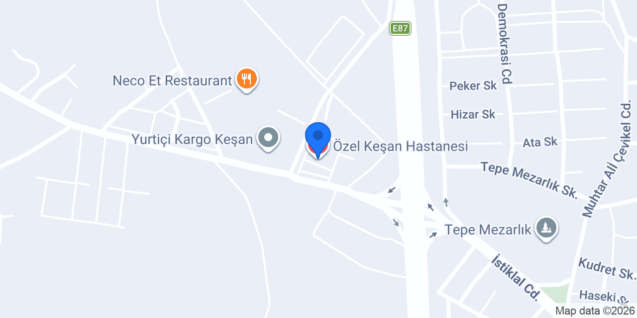 Özel Keşan Hastanesi konumu